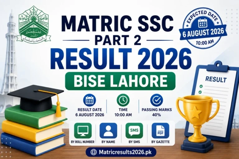 Matric SSC Part 2 Result 2026 BISE Lahore