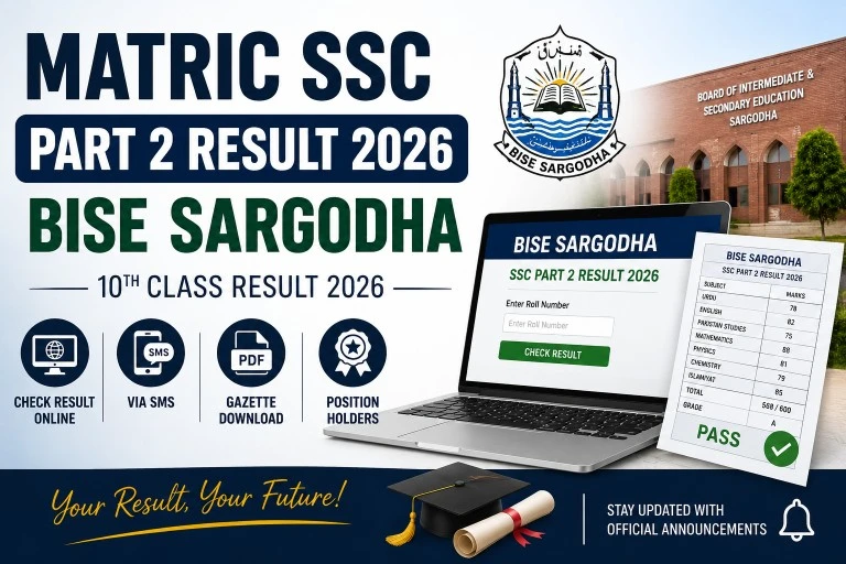 Matric SSC Part 2 Result 2026 BISE Sargodha