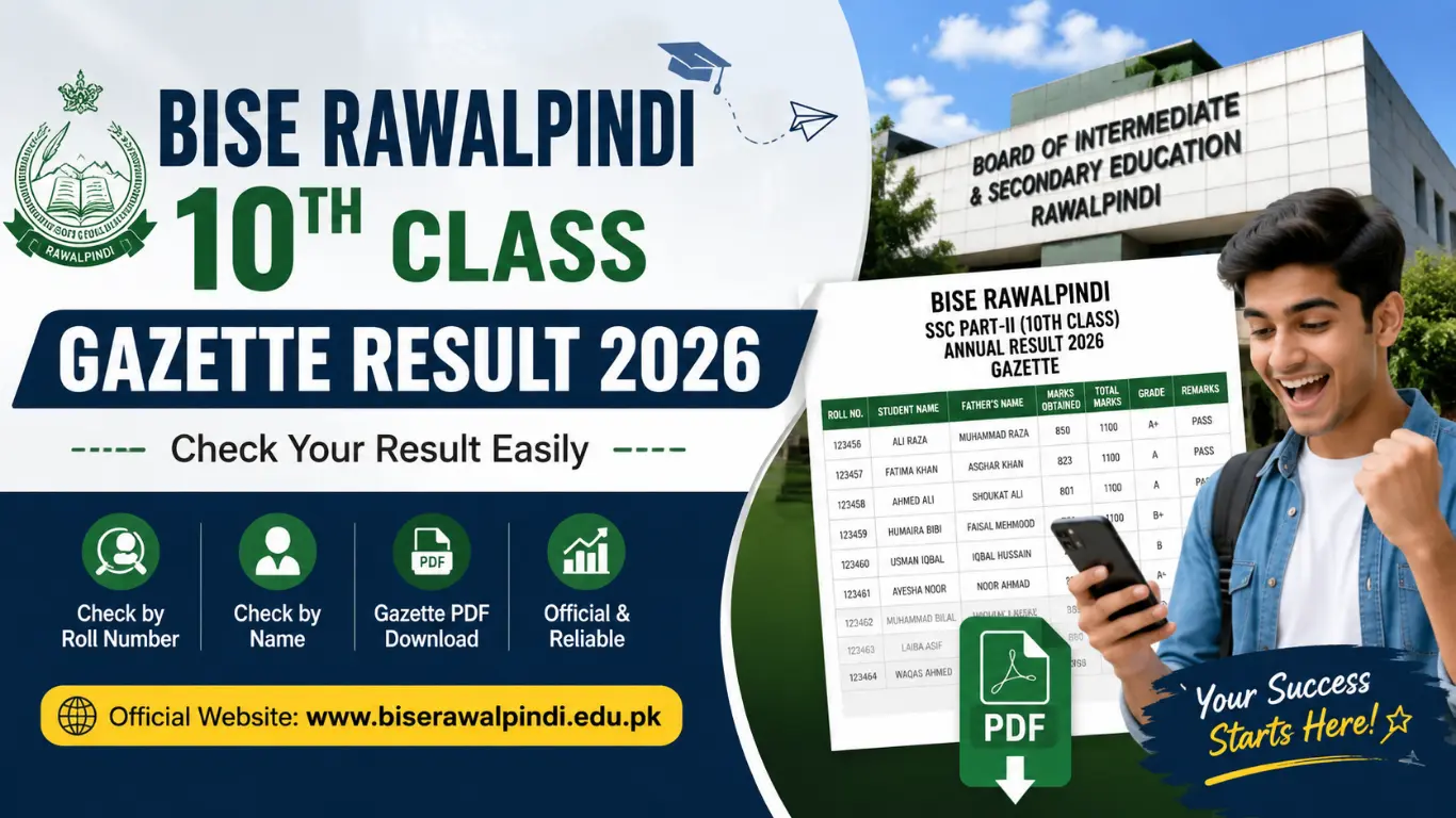 BISE Rawalpindi 10th Result Gazette 2026