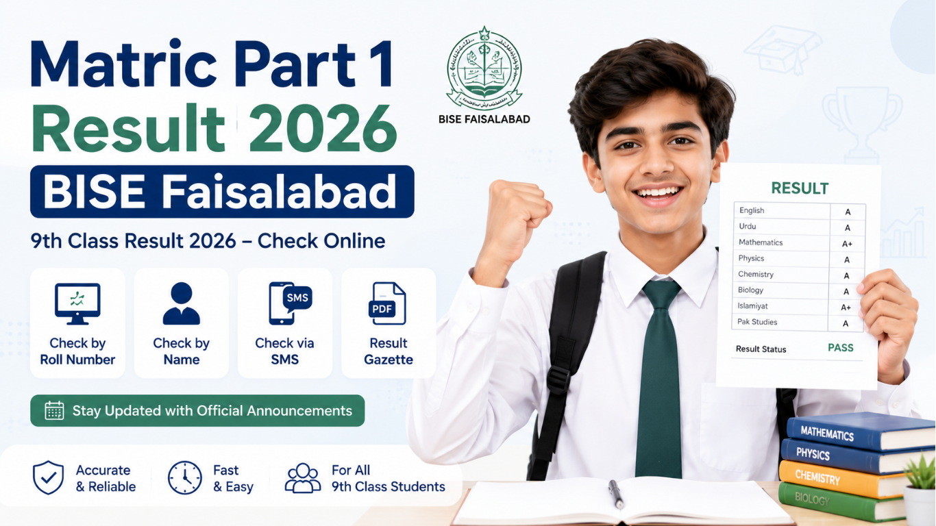 Matric Part 1 Result 2026 BISE Faisalabad